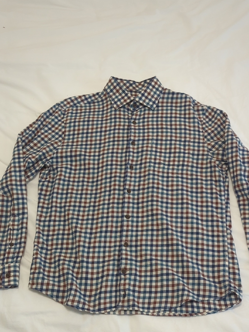 Johnnie-o Men's Blue & Brown Checked Long-Sleeve Shirt